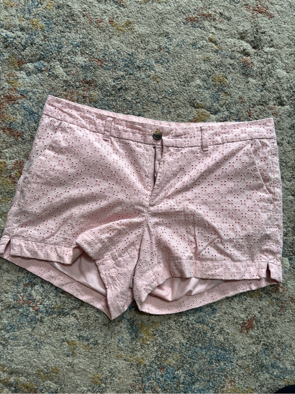 Old Navy Pink Eyelet Cotton-Blend Shorts